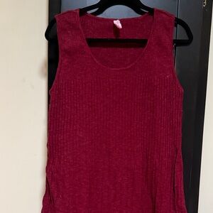Jones New York Ribbed Tank Top - Deep Red